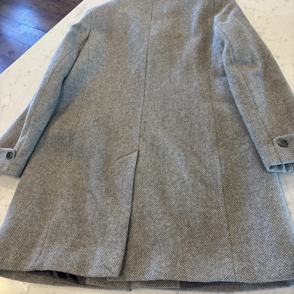 Lauren Ralph Lauren Wool Blend 3-Button Coat Gray Chevron-like Pattern Womens 12 - Picture 10 of 12